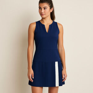 Pringle of Scotland Tennis Dress Size S Blue Tight Knit Stretch Preppy Sporty